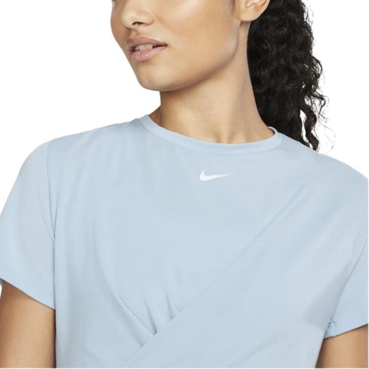 Nike Crop Tops Women's Blue Crew Neck Moderate DD4922-494