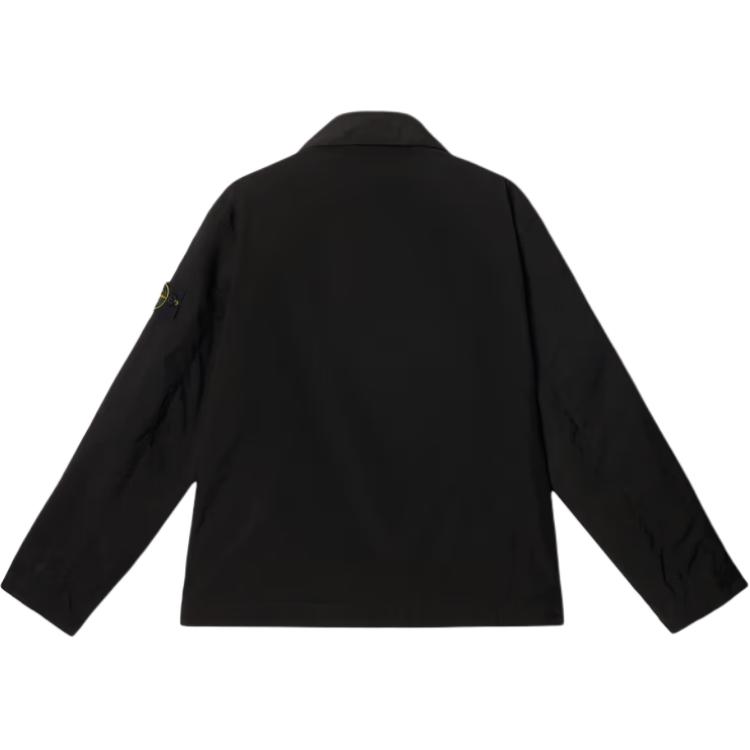 Stone Island Logo Single-Breasted Long Sleeve Jacket Men Jacket Black K1S1541000-25S0042-V0029