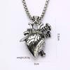 Vintage Stainless Steel Men's Screw Heart Pendant Gothic Punk Necklace