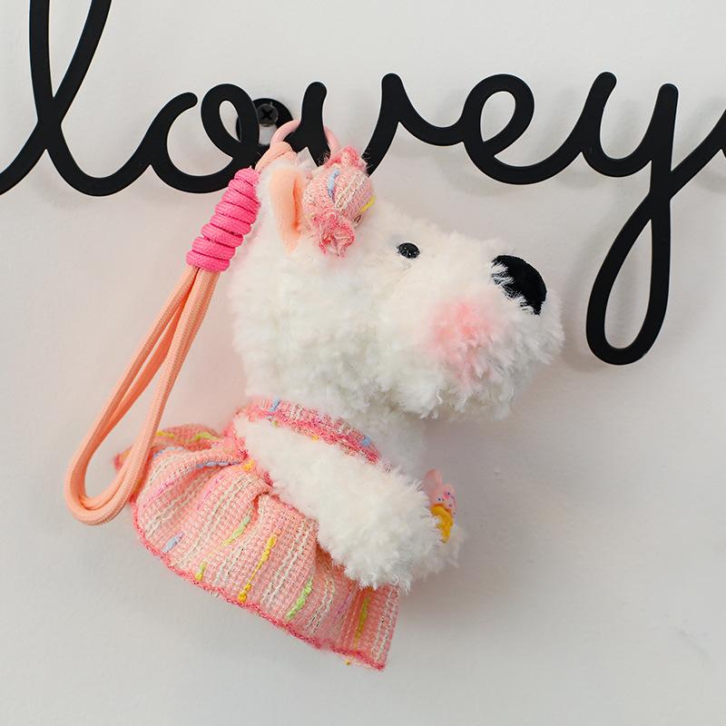 Internet celebrity West Highlands plush dog scrawled puppy plush pendant cartoon doll with keychain bag