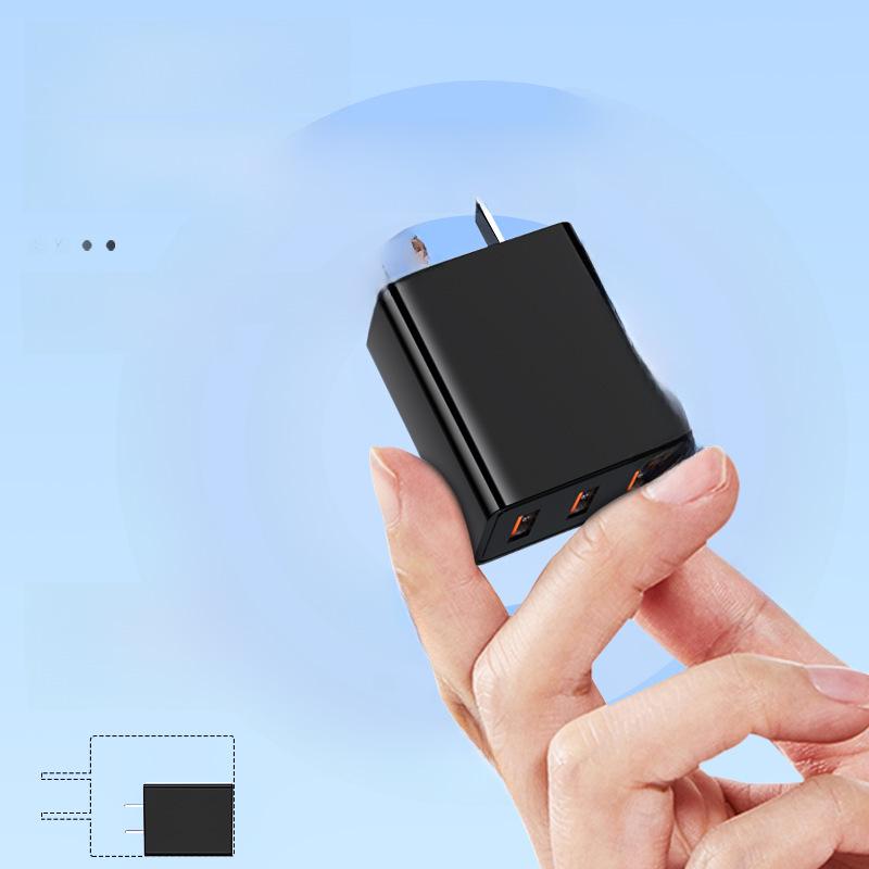 Сертифицированное 3C Многопортовое USB-зарядное устройство 10 Вт для Huawei, Apple, Android - 3-портовый адаптер быстрой зарядки, подходит для путешествий