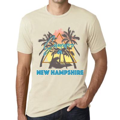 Мужская винтажная футболка Футболка с рисунком Summer Triangle New Hampshire Natural