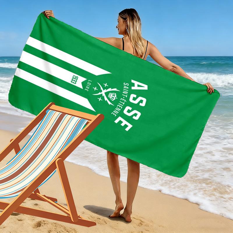 AS Saint-Étienne Print Beach Towel, Large Soft Quick Dry Towel for Beach Camping Swimming