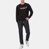 Evisu Свитшот с принтом в виде мультяшного узора и логотипа, круглый вырез, унисекс, черный, 2ESMOM2SW450XXCT