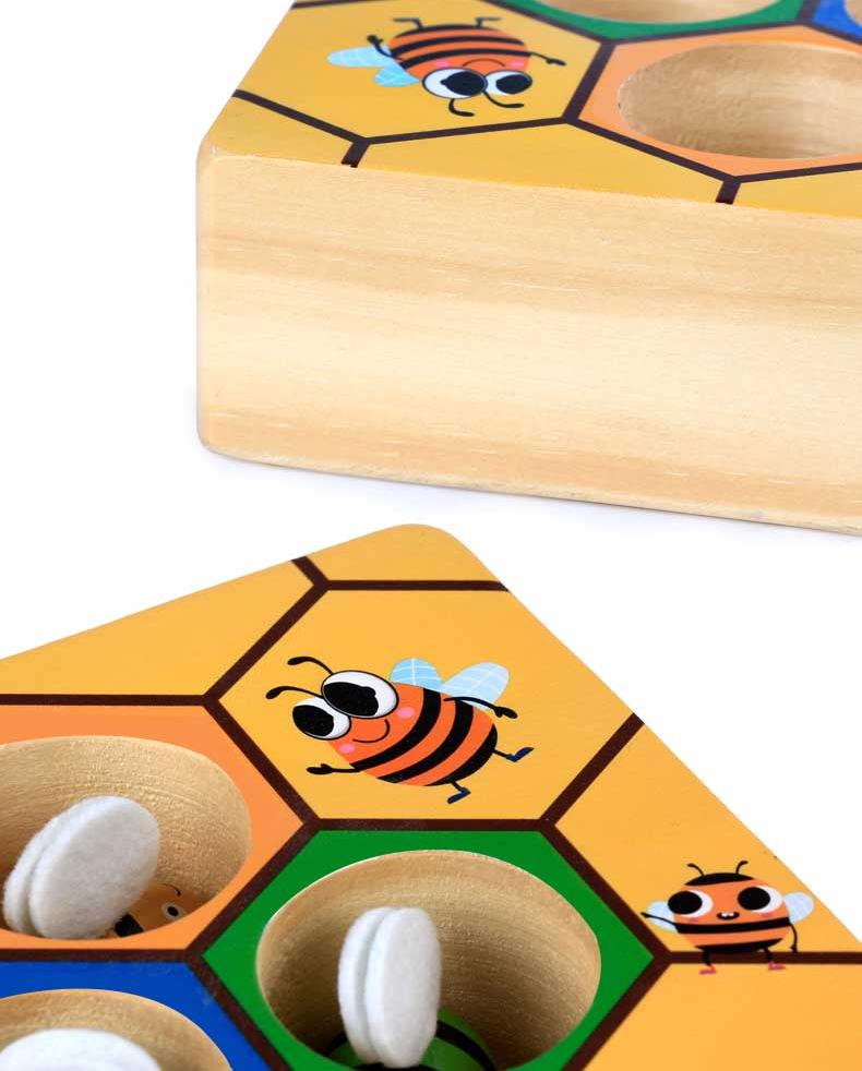Gra Zręczościowa Eko Drewno Pracowite Pszczółki Plaster Miodu Montessori