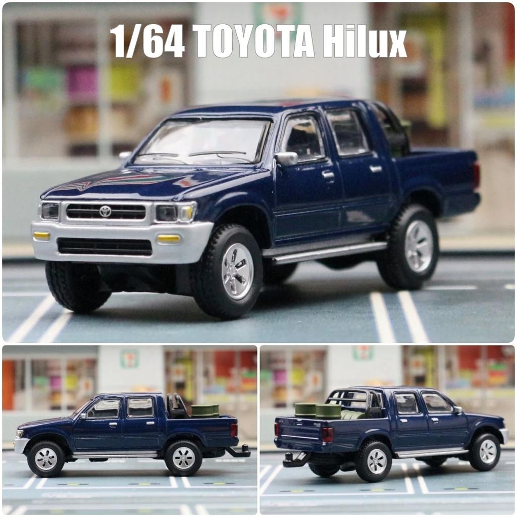 1/64 TOYOTA Hilux Pickup Truck Miniature Toy Car Vehicle Premium Model Free Wheels Diecast Metal Alloy Collection Gift