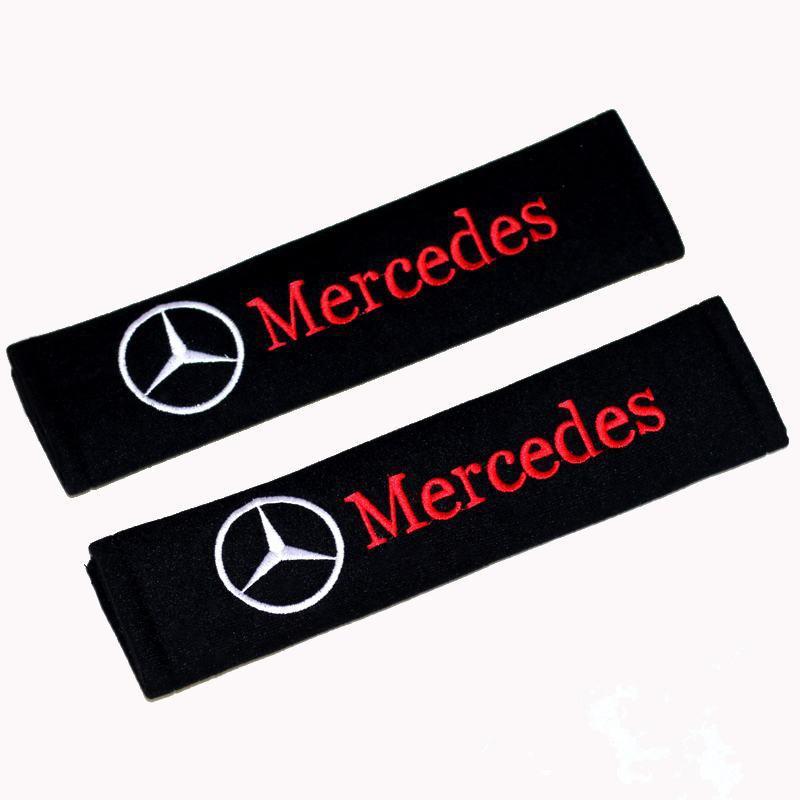 CRX1 Embroidery Car Seat Head Neck Rest Cushion Headrest Pillow Seat Belt Pad For Benz AMG W205 C300 W203 W206 W108 W124 W126 Sticker