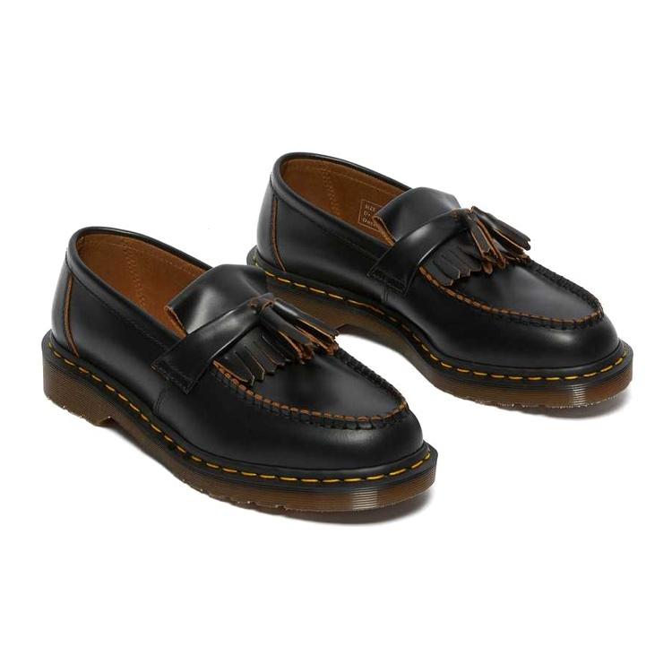 Dr. Martens Vintage Made in England Quilon Leather Tassel Loafers 'Black' Men's 26891001