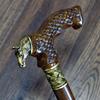 Walking Sticks Carving Wood Reeds Bronze Wooden Handmade Cane Stick Men's Accessories Horse