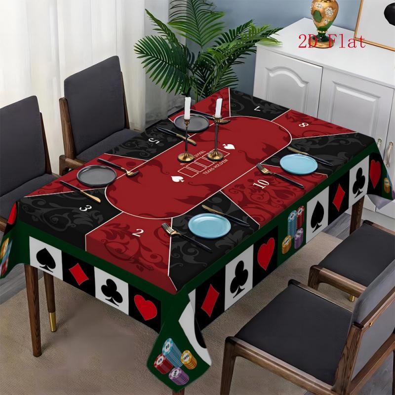 1pc ESRBSO Dark Fantasy Poker Tablecloth with Poker Card - European Style Rectangular Table Cover Suitable for Home Dining Table, Coffee Table, Poker