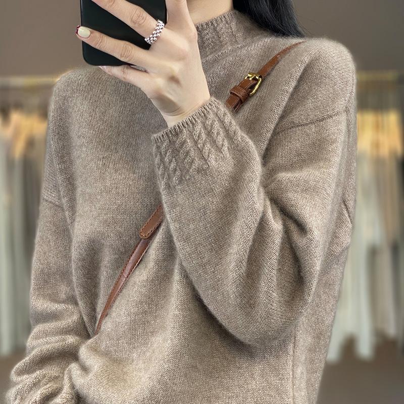Женский кашемировый свитер Qinghe Cashmere 30% кашемир 70% шерсть Осень и Зима Пуловер Теплый и Модный
