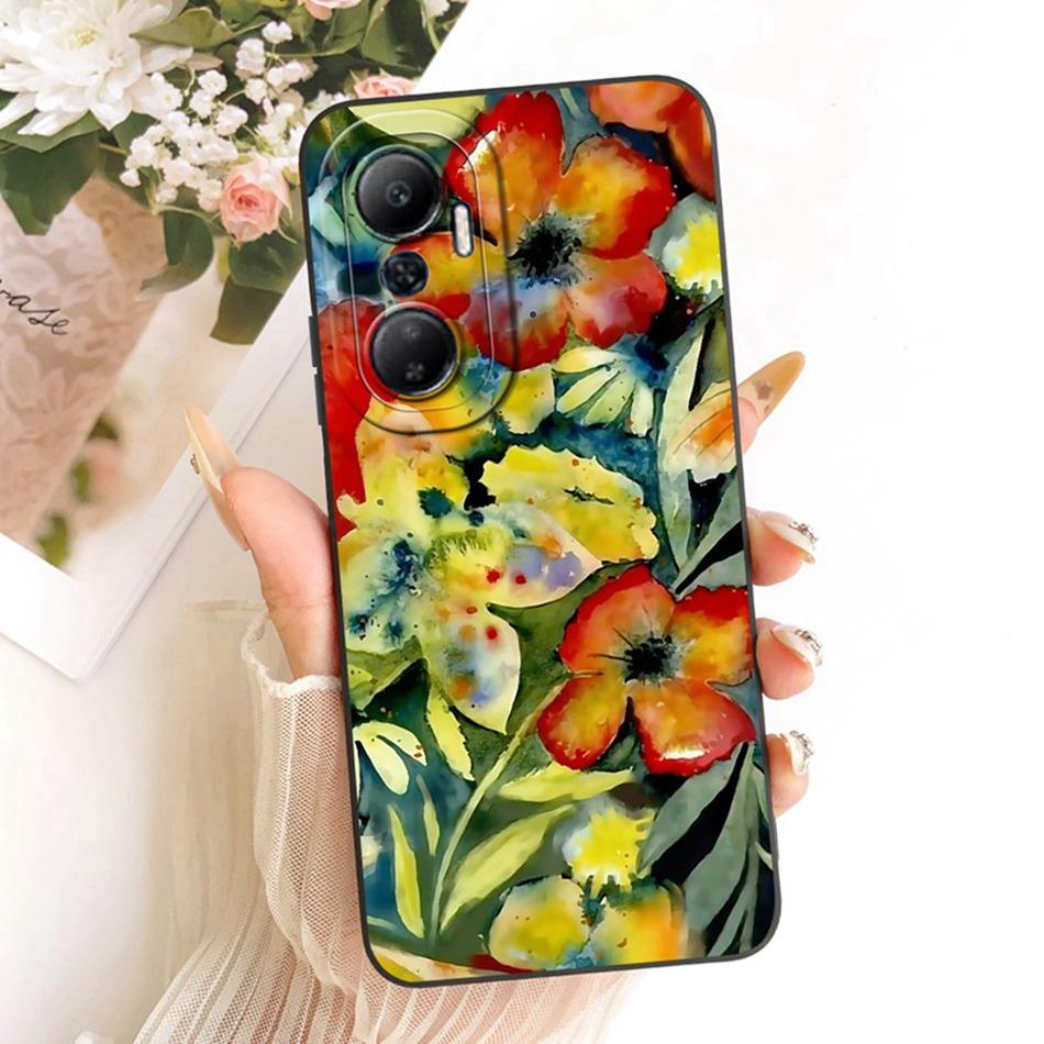 For Infinix Hot 20 20Play Cute Cat Flower Cartoon Phone Case For Infinix Hot 20 Play Hot20 4G Soft Silicone Covers Bumpers