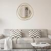 62KD Скандинавское зеркало для макияжа из кованого железа, круглое настенное зеркало, художественное украшение, зеркала для макияжа для гостиной, гримерной