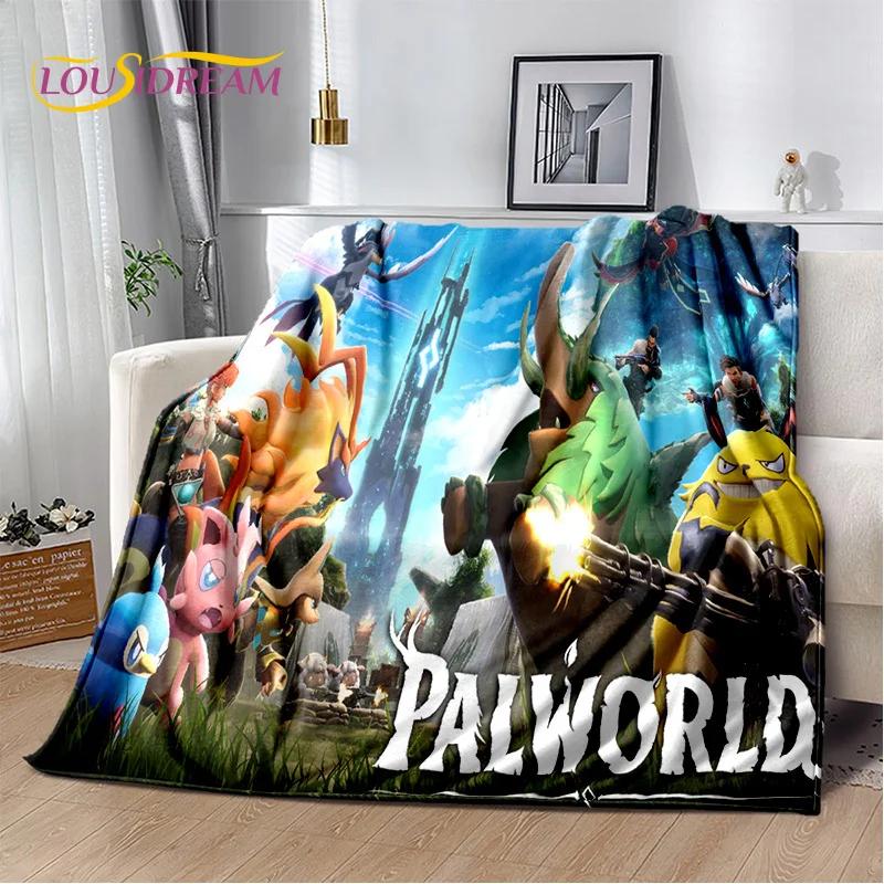 3D Мультяшное Игровое Одеяло Palworld, Мягкое Пледовое Одеяло для Дома, Спальни, Кровати, Дивана, Пикника, Путешествий, Офиса, Покрывало для Отдыха, Детское