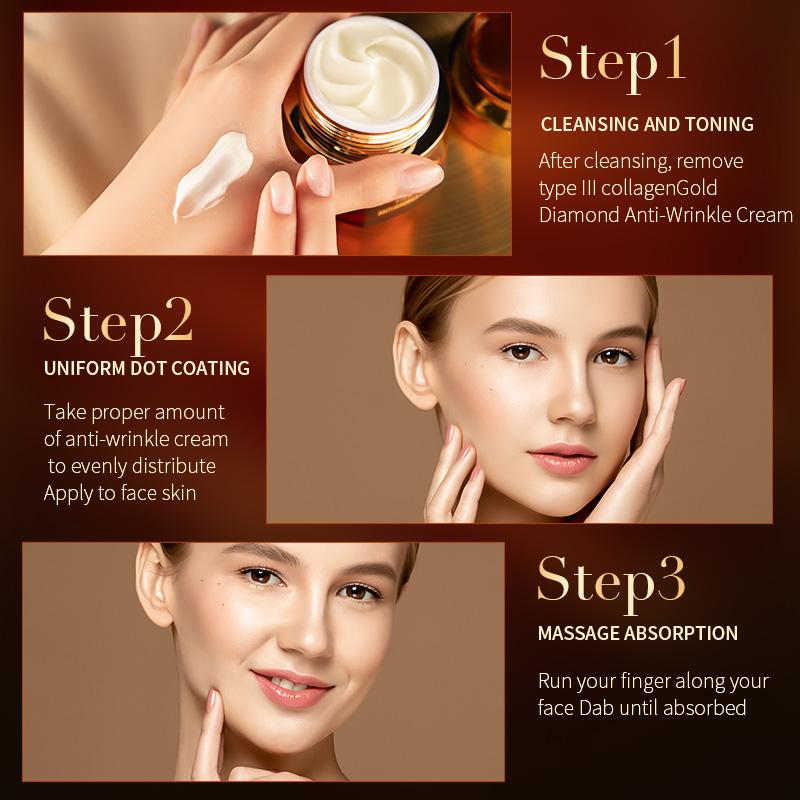 MERCILEN Type III Collagen Gold Diamond Sculpting Anti-Wrinkle Cream 50g Elastic Moisturizing Facial Care Moisturizer
