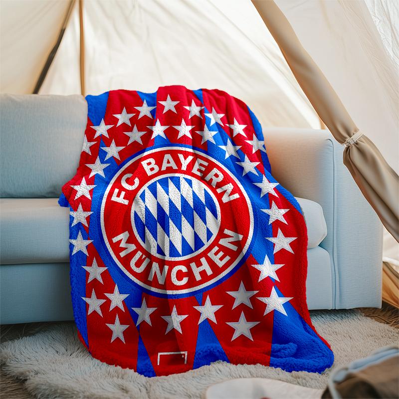 FC Bayern München logo printed throw blanket—soft,warm;versatile blanket for all seasons—perfect as &air-conditioning throw,nap blanket