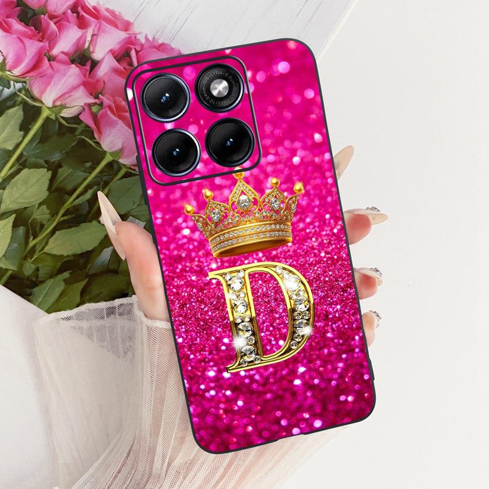 For Motorola Edge 70 Fusion 2026 Crown Letter Phone Case For Motorola Edge70 Fusion 5G XT2605 Black Silicone Soft Cases Bumpers