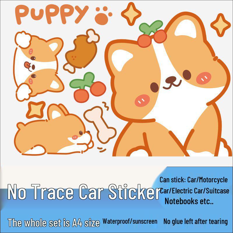 Милые водонепроницаемые наклейки с корги для электромобилей, мотоциклов и велосипедов