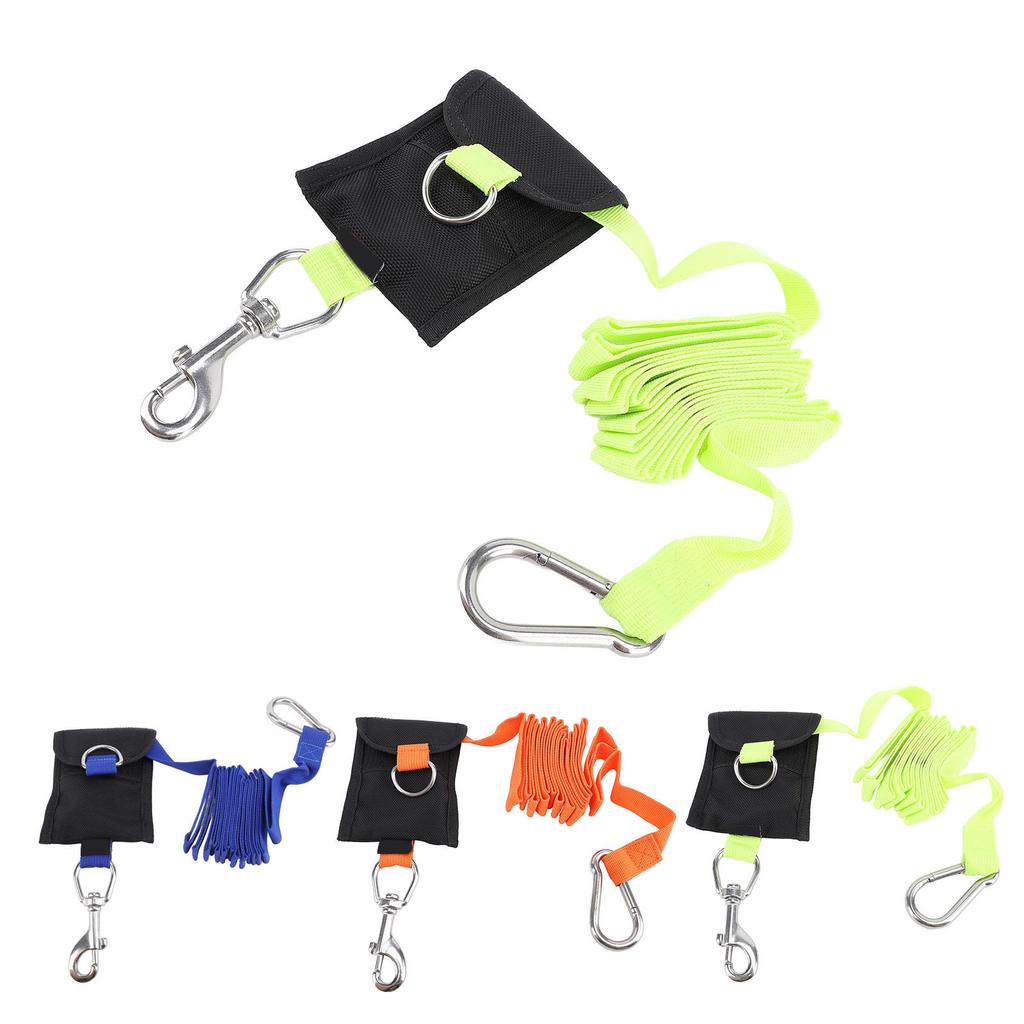 Scuba Diving Lanyard 2.6M Nylon BCD Side Mount Anti Lost Strap Underwater Safety Rope with Stainless