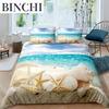 Seaside Beach 3D Duvet Cover Bedding Collection Comforter Linen Pillowcases Quilt Cover Home Decor Single Double Twin King Queen