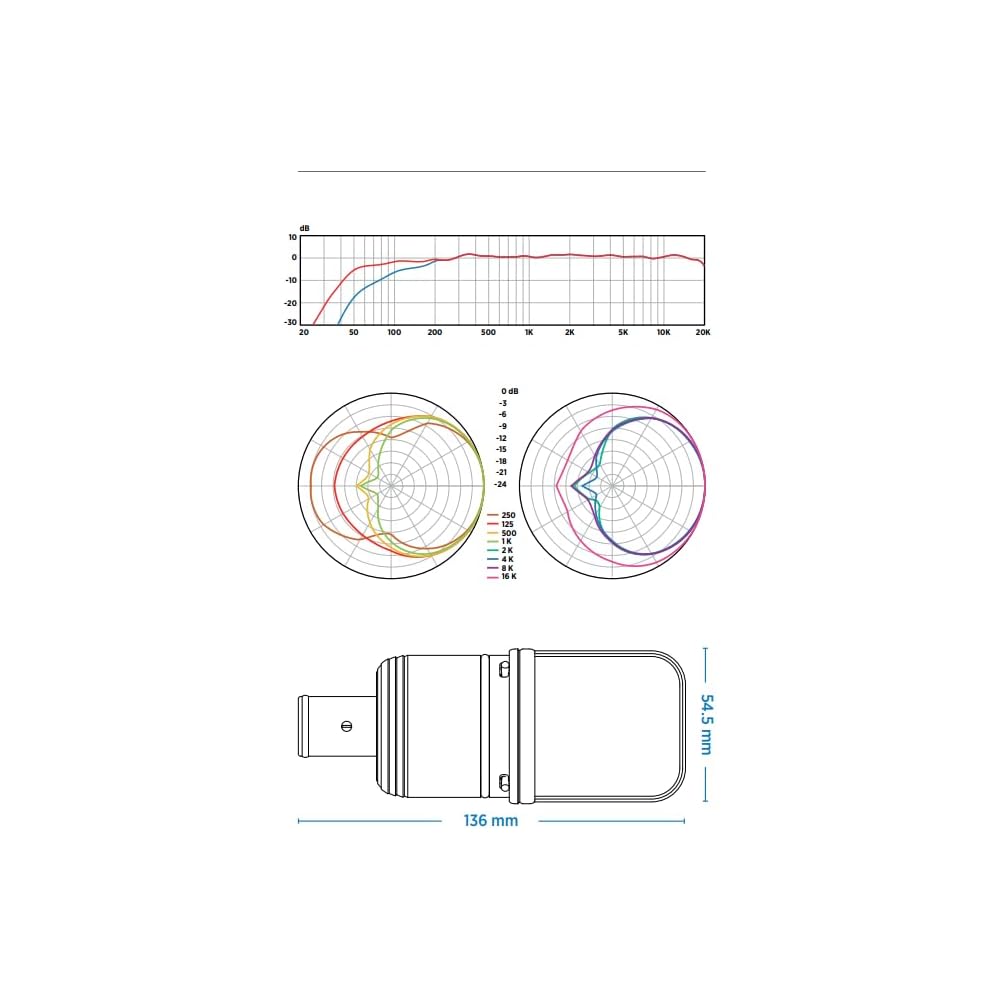 AUDIX A133 Large Diaphragm Condenser Microphone for Instrument Recording, Guitar Amplifiers, Drum Overheads, and Video Streaming in Studios, with Pads
