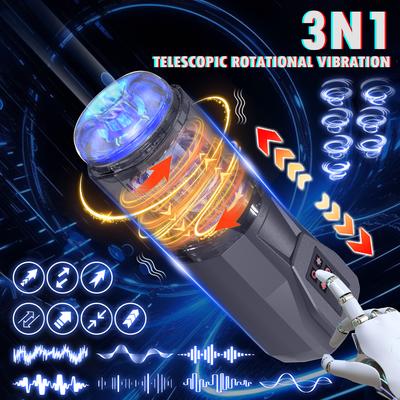 Автоматическая телескопическая мастурбационная чашка для взрослых, вращающаяся игрушка, вибратор, карманная киска, искусственная вагина, взрослая секс-игрушка для минета для мужчин