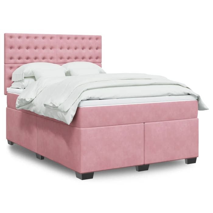 Maison Exclusive - Sommier à lattes de lit avec matelas Rose 160x200 cm Velours