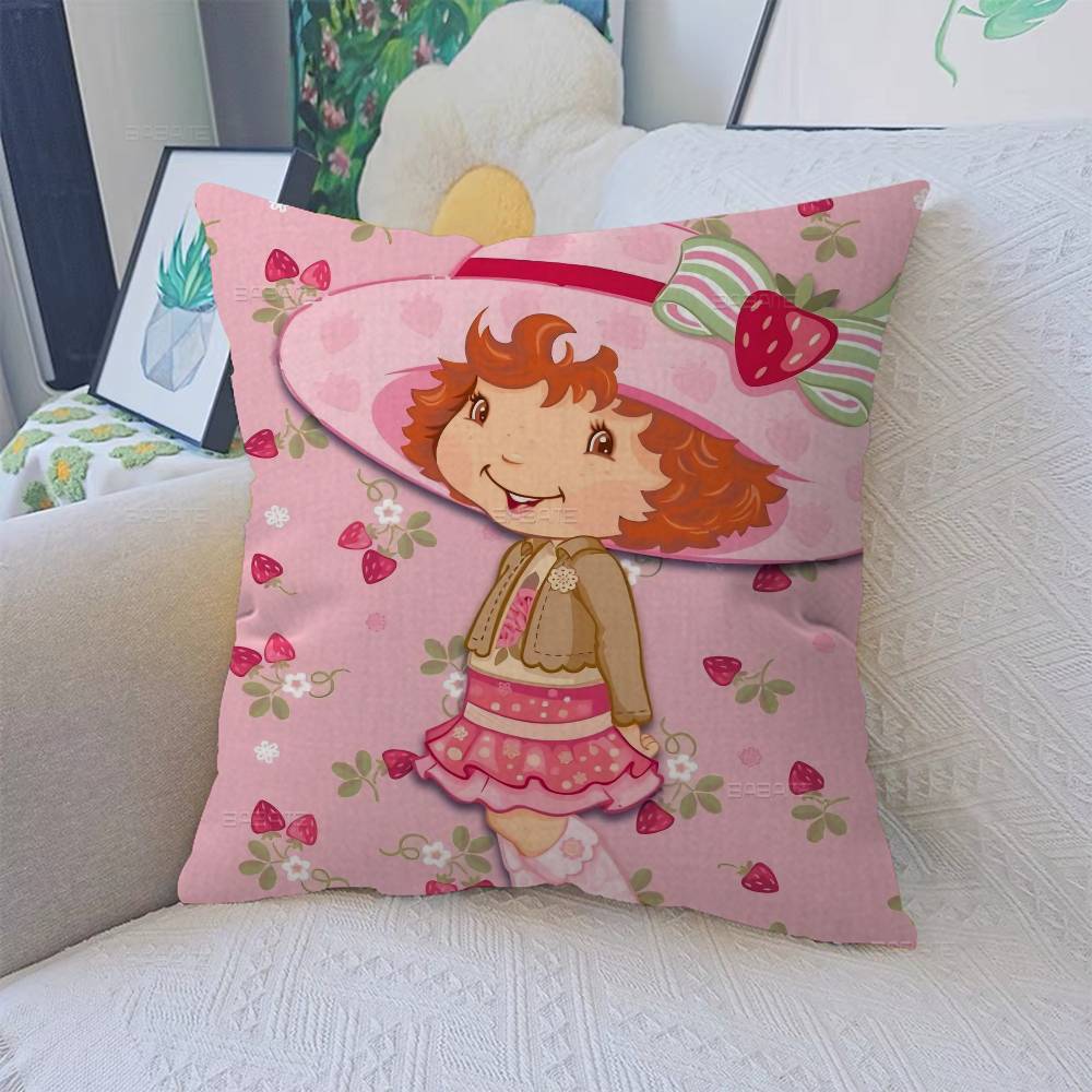 S-Strawberry Cartoon S-Shortcake Girl Pillow Gift Home Office Decoration Pillow Bedroom Sofa Car Cushion Coverpillow Case