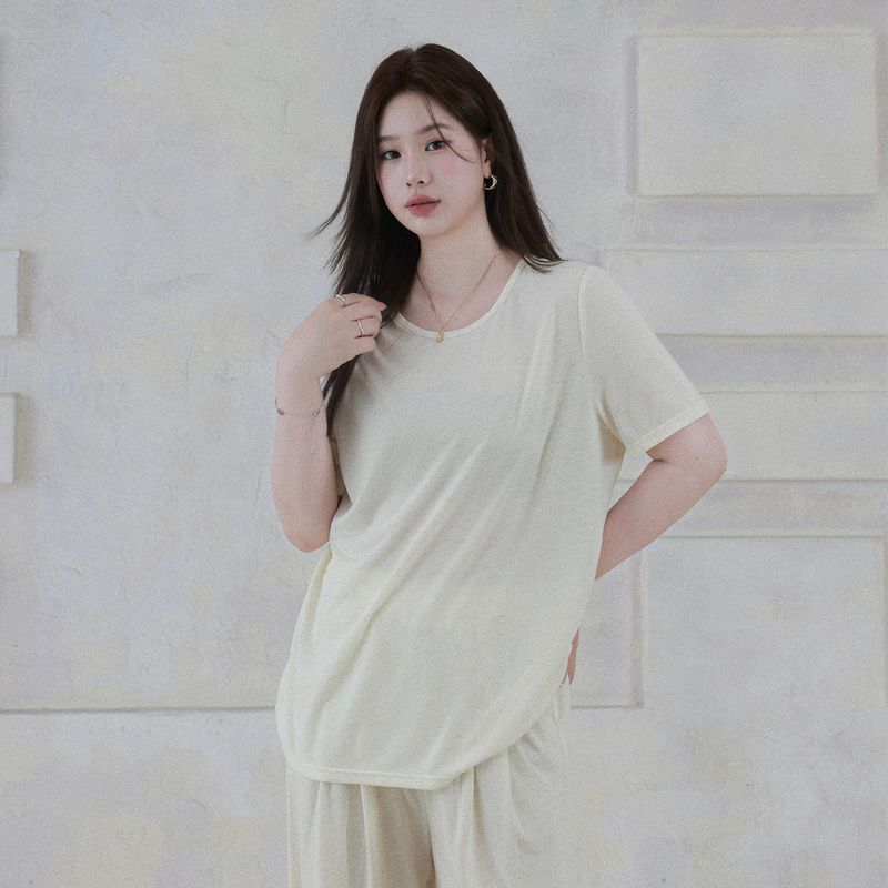 Plus-Size Women's Clothing for Slightly Chubby Girls, Casual Style Linen Vest, Cardigan, T-Shirt, and Pants Three-Piece Set