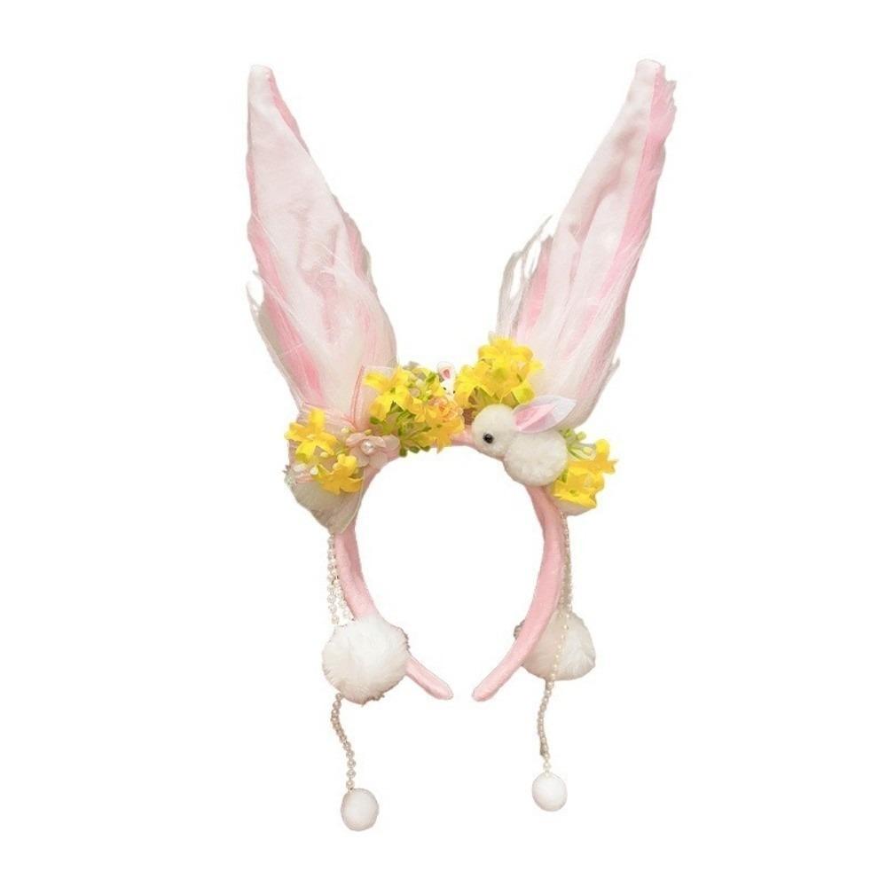 Plush Rabbit Hair Band Tassel Rabbit Ear Hair Ornament Mid-Autumn Festival Headband Festival
