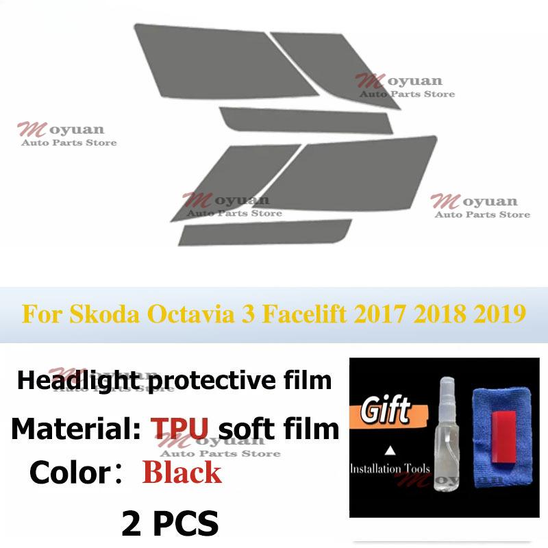 For Skoda Octavia 3 Facelift 2017 2018 Car Headlight Protect Car Film Front Headlamp TPU Exterior Sticker Car Accessories