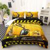 Excavator Comforter Set Construction Truck Bedding 3pcs Bedding Set Printed Comforter with 2 Pillowcases