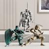 Medieval Knight Action Figure with Accessories Movable Joints Knight Model Toy Articulated Robot Dummy Figurine Home Office Decoration Ornament