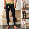 Мужские хлопковые дышащие спортивные леггинсы с принтом, термобелье Long Johns, брюки