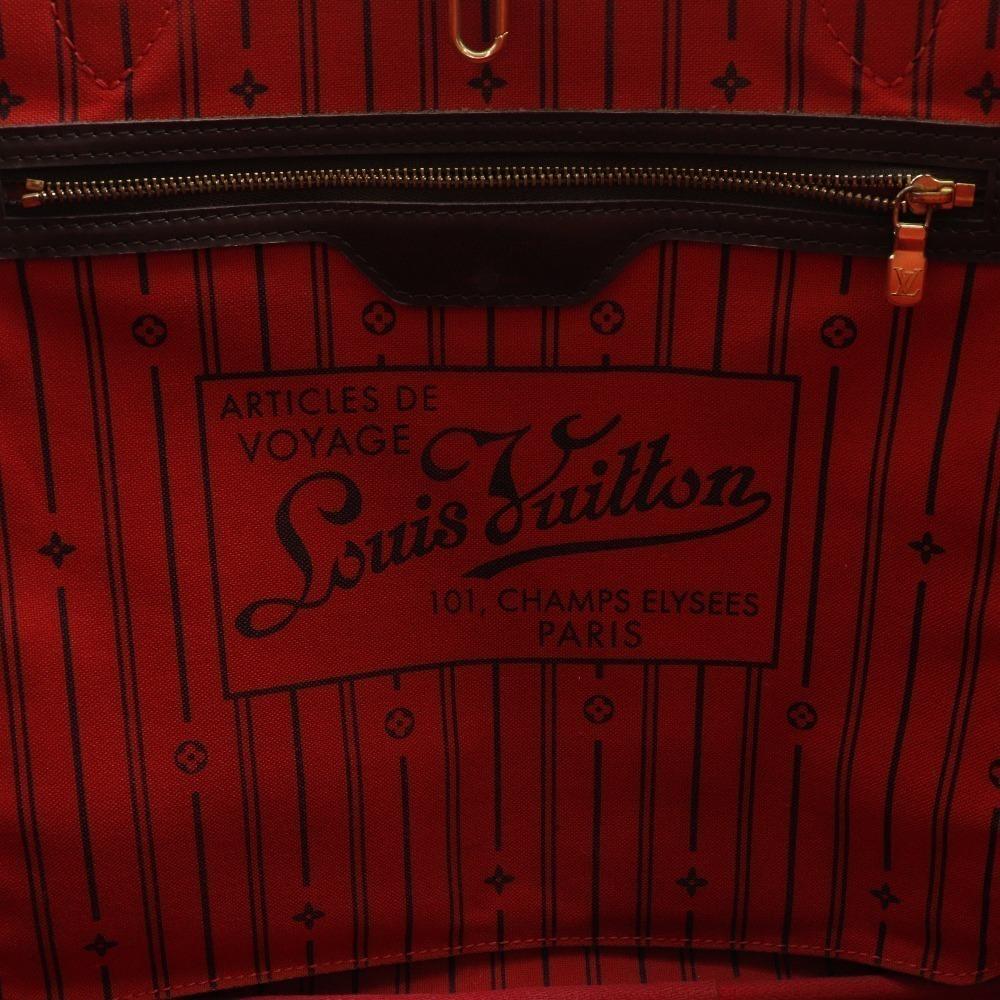 LOUIS VUITTON Neverfull GM Tote Bag N51106 Brown Damier canvas unisex Used