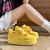 2024 Женская вулканизированная обувь Кроссовки на шнуровке Плоская студенческая повседневная обувь Толстая подошва Увеличивающая женская вулканизированная обувь