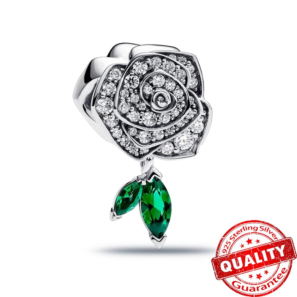 Модный стерлинговый серебряный розовый цветок анютины глазки шарм подходит для оригинального браслета 925 серебряный голубой бабочка шарм ювелирные изделия подарок