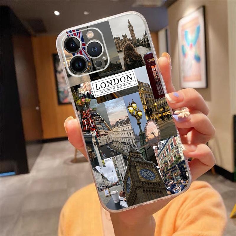 Лондонская эстетика Чехол для телефона Carcasa Funda Для iPhone 17 Pro Max Air 16 15 14 13 Pro Max 15 16 Pro 15Plus Чехол