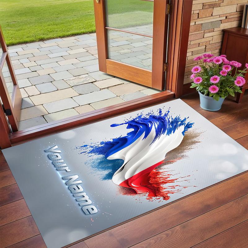 Crystal Velvet Rug Custom Name Text, Soft Non Slip Floor Mat Home DecorFrance national football team