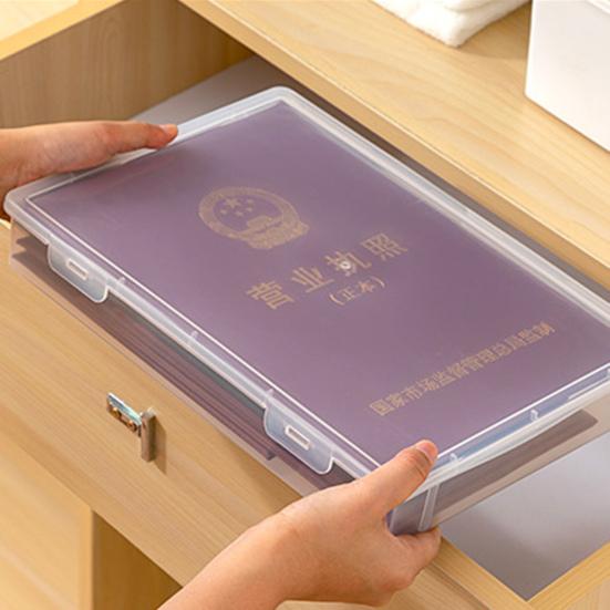 Пыленепроницаемый контейнер для хранения документов, многофункциональная прозрачная пластиковая коробка для сертификатов данных, канцелярские товары, ювелирные изделия, портативная большая емкость