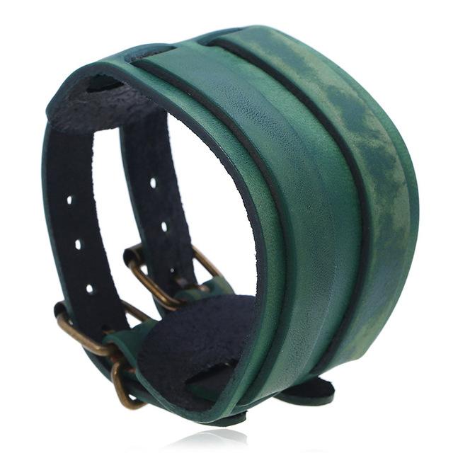 Men Bracelets Punk Rivet Wide Leather Multilayer Motorcycle Cycling Club Wrap Goth Bracelet For Women Charm Couple Hand Jewelry