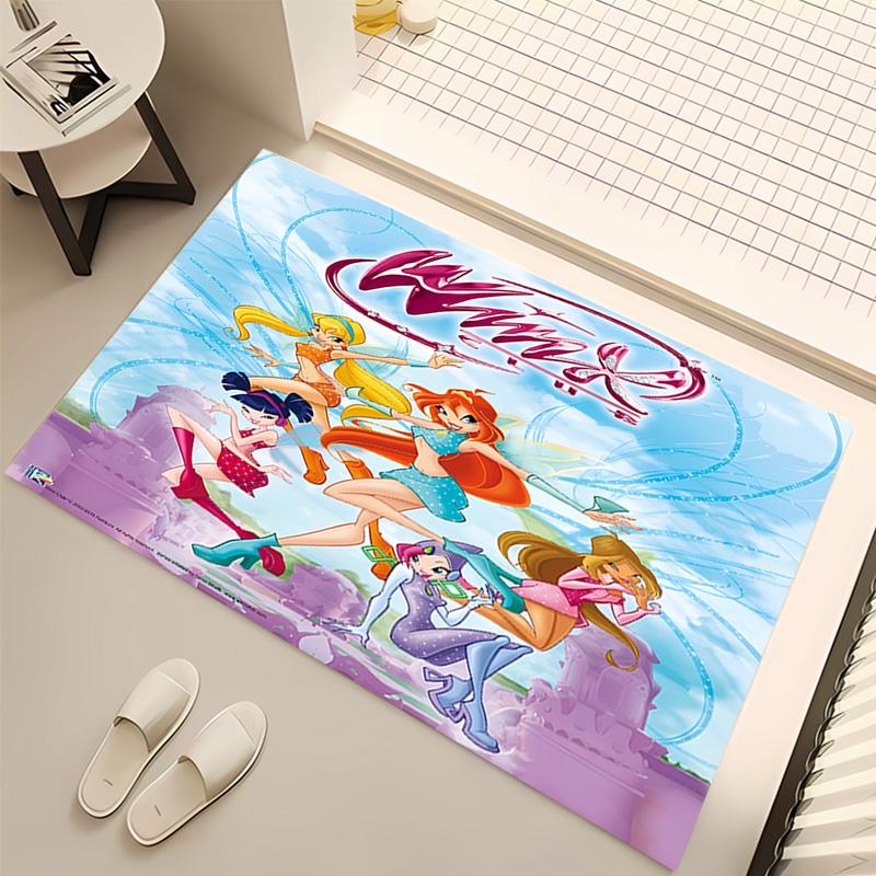 1pc Winx Club Print Area Rug - Soft, Washable Non-Slip Indoor Mat, Living Room, Home Office Decorative Rug,Office Decorative