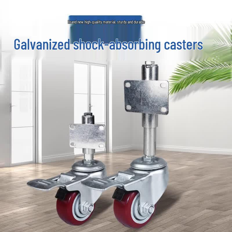 Heavy-Duty Spring Shock-Absorbing Retractable Caster Wheel