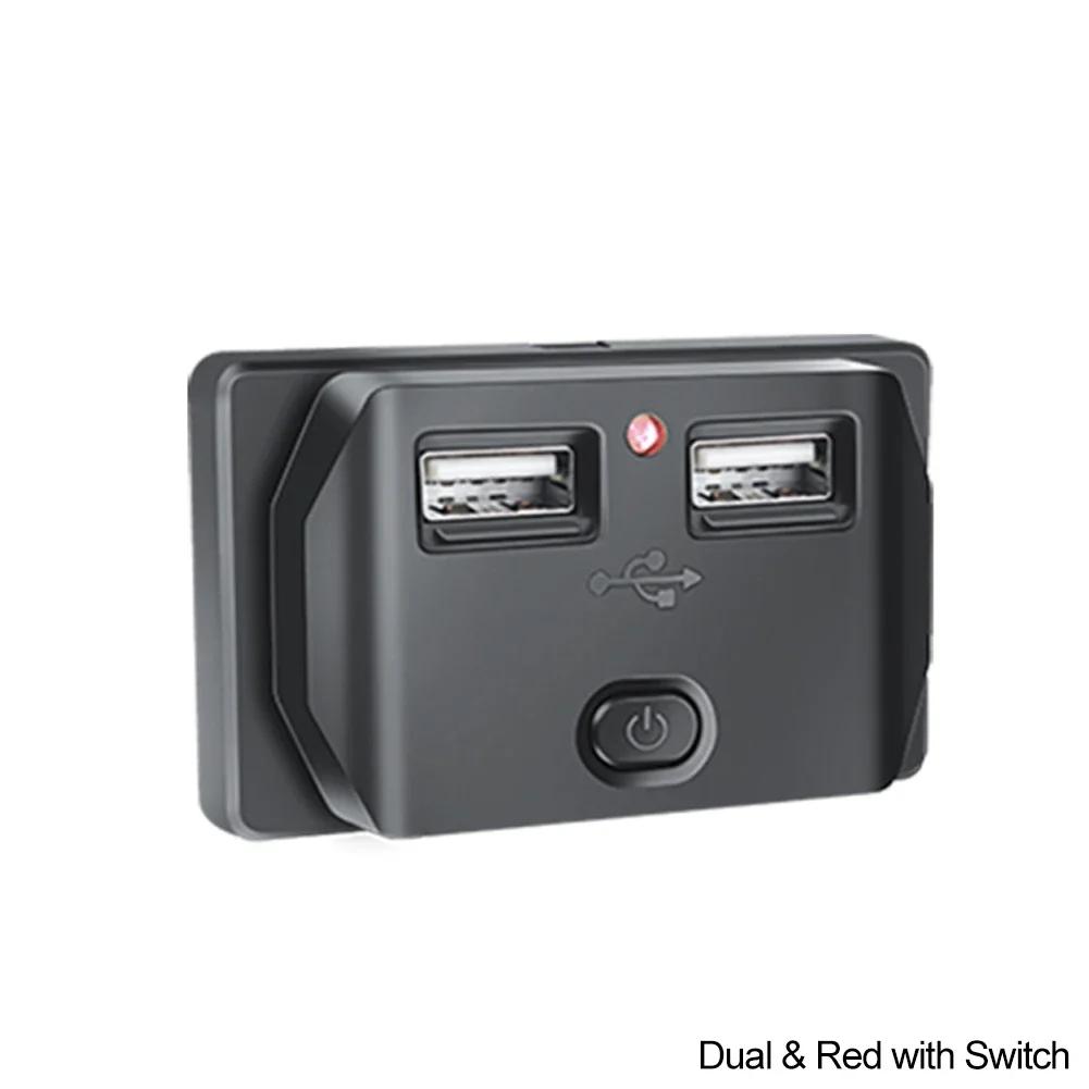 Автомобильное зарядное устройство QC 3.0 USB PD Type C, быстрое зарядное устройство 12 В-24 В с переключателем, светодиодная розетка, быстрая зарядка для мотоцикла, автофургона, Boa