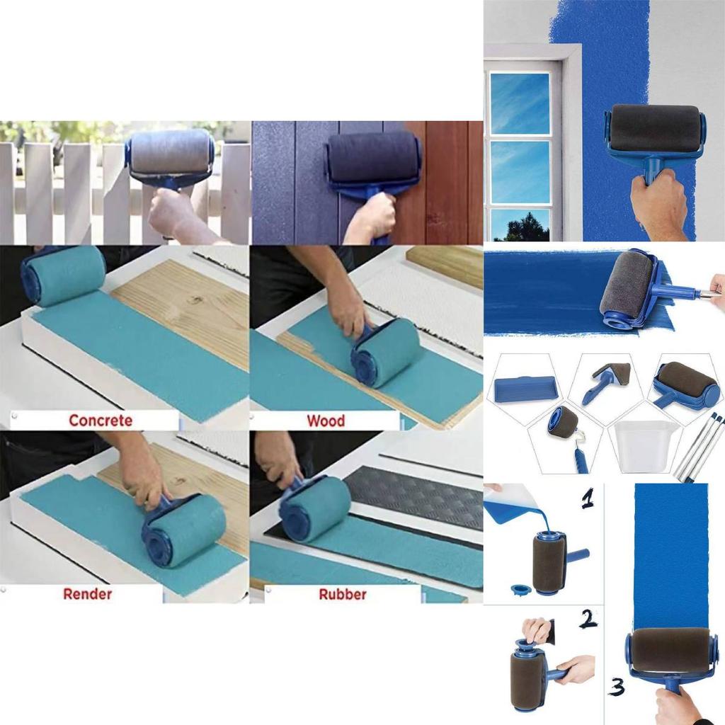 Основная круглая валиковая кисть для гладкого нанесения краски при ремонте дома с удлиненной ручкой