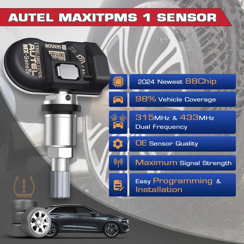 Autel MX Sensor 433 МГц + 315 МГц 2-в-1 Mx-Sensor TPMS Инструмент для ремонта шин Автомобильный аксессуар Для MaxiTPMS TS501 TS508
