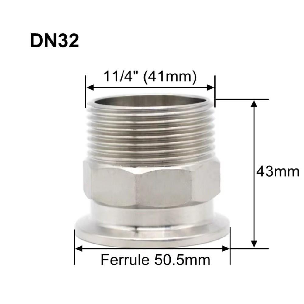 Sanitary Grade Triple Clamp Adapter SS304 Stainless Steel Sanitary Grade Fitting  Fluid Systems