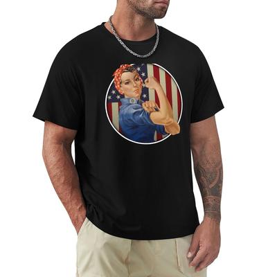 Футболка Rosie the Riveter с флагом США корейская мода футболка класса люкс affliction shirts Мужская футболка