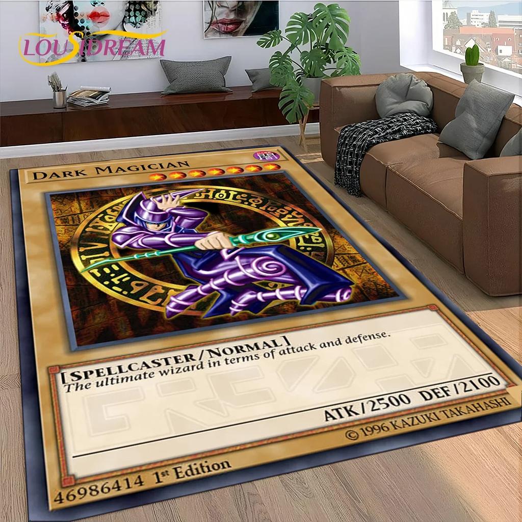2025 New Yu-Gi-Oh Blue Eyes Dragon Monster Gold Card Cartoon Game Carpet Rug for Bedroom Living Room Home Sofa,Decor Floor Mat