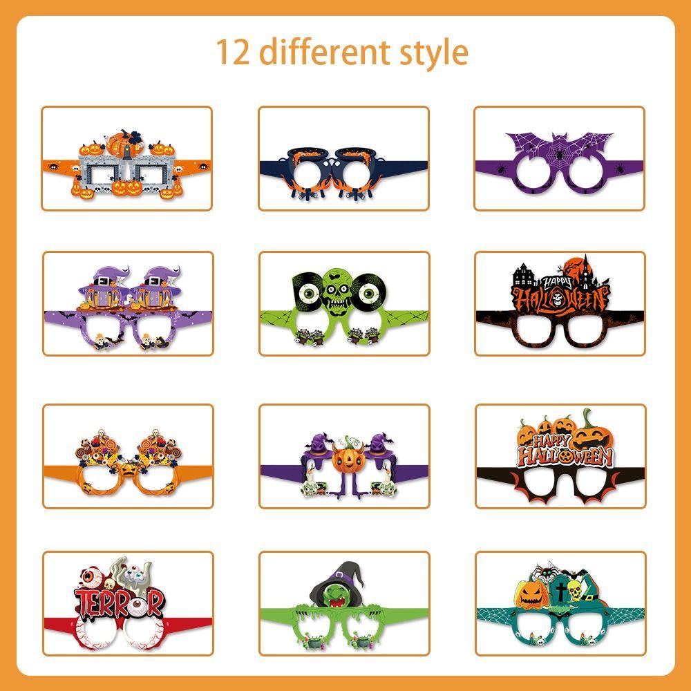 6pcs Pumpkin Halloween Funny Glasses Witch Hat Pumpkin Glasses  Photo Booth Props